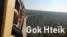 Gok Hteik bridge,train,railway,the second hightst bridge,Hsipaw