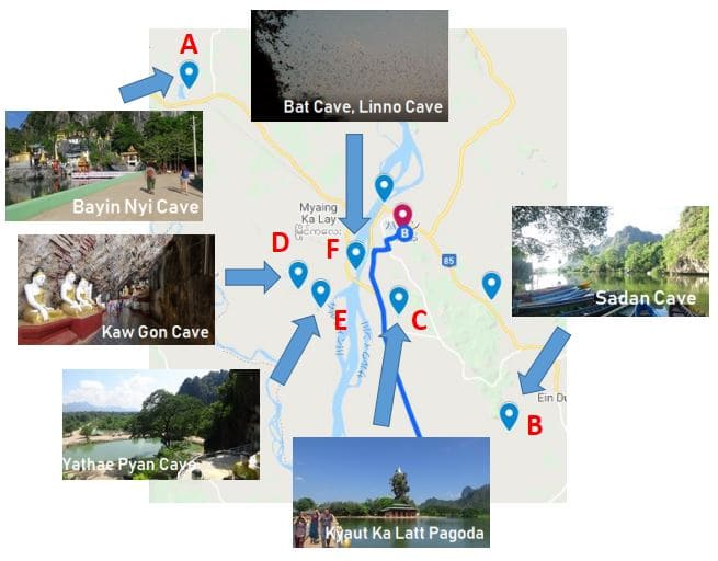 course sightseeing spot Tourist attractions tourist spot recommended  Hpa-an, Pa-an