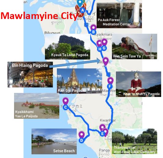 South Mawlamyine model course sightseeing spot Tourist attractions tourist spot recommended